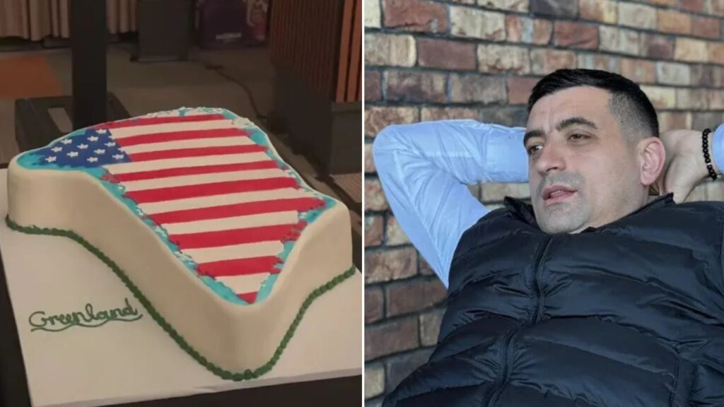  VIDEO | Vicepreşedintele Parlamentului European, despre gestul liderului AUR de a tăia un un tort în forma Groenlandei, în timpul vizitei în SUA: George Simeon, am un mesaj pentru tine. Să-ţi stea în gât tortul ăla!