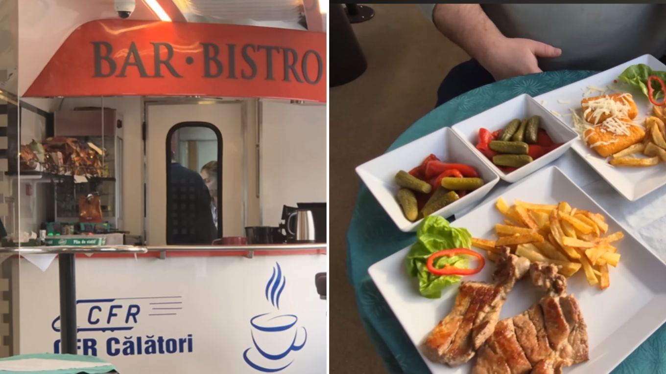 VIDEO | Cât costă un cotlet de porc cu ciuperci într-un vagon-restaurant al CFR Călători?