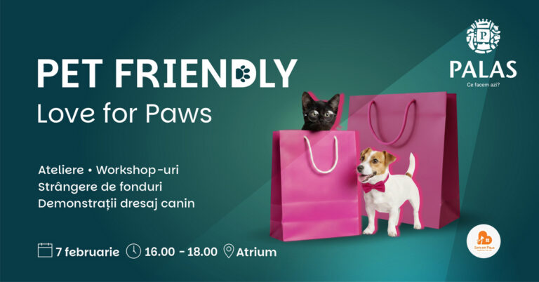 Palas și Palas Campus au devenit pet friendly. Un eveniment special, cu demonstrații canine și ateliere educative, în acest weekend