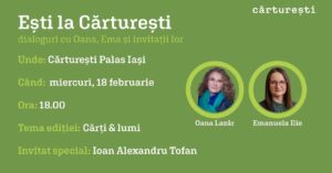 „Ești la Cărturești”: o nouă serie de dialoguri despre cărți și lumea din jur, la Iași