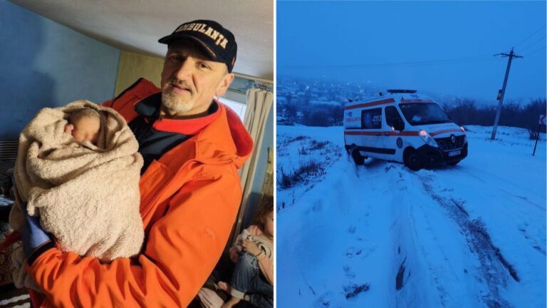Eroii din nămeți: au plecat cu ambulanța și au ajuns pe jos. Mărturia asistentului ieșean care a mers ieri kilometri prin zăpadă până la brâu, la o pacientă ce a născut acasă