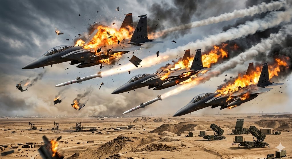 Cele trei avioane americane F-15 au fost doborâte de Kuweit cu rachete de fabricație americană