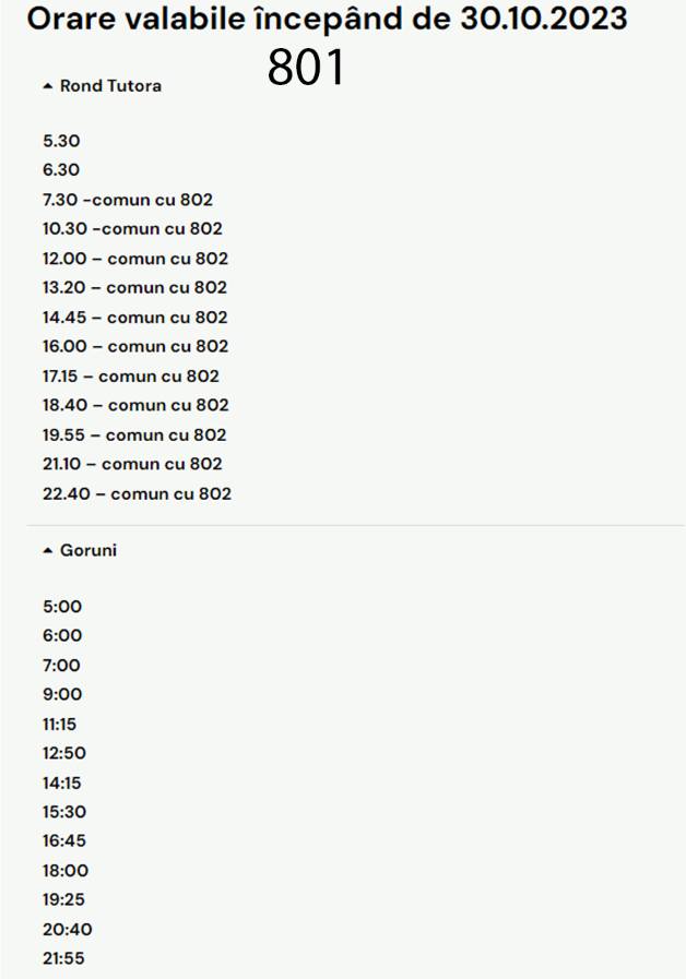 Modificări importante în traseele 801 și 802 din Gorun și Chicerea ...